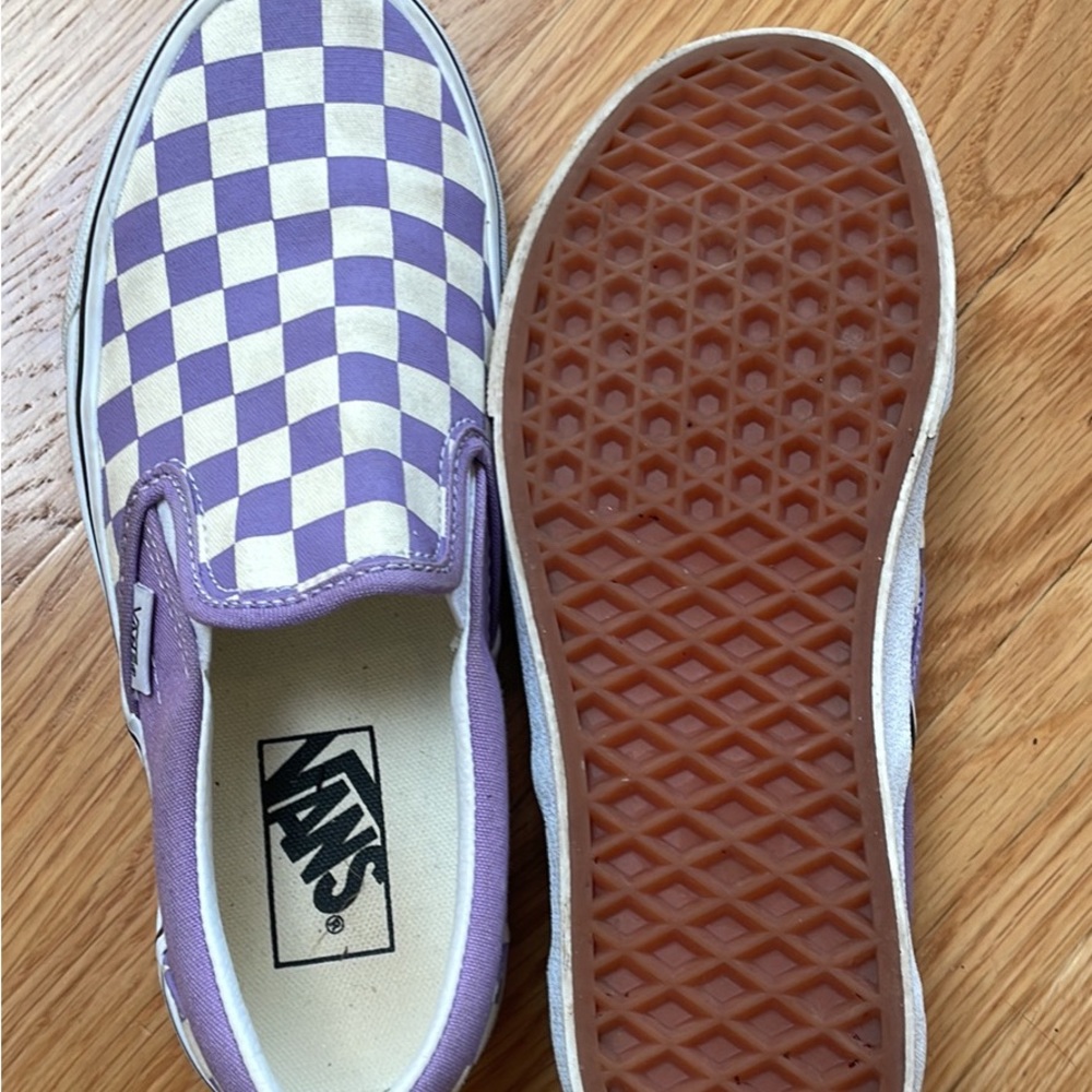 Purple checkered vans. Worn 2x. Excellent condition size 6.5 women’s $25